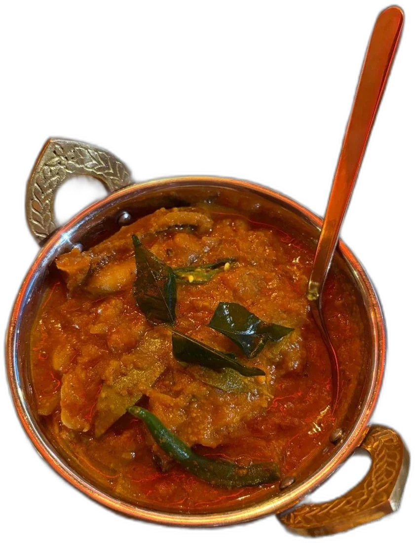 Kerala fish mango curry in a copper pot at InDish, Exeter